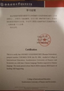 Сертификат Southwestern University of Finance and Economics Chengdu