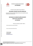Диплом Института Сервантеса об аккредитации преподавателей (DADIC Autonomo)