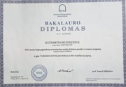 Диплом Европейского Гуманитарного Университета 2014 (г. Вильнюс)