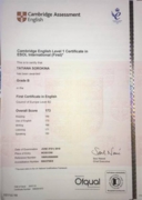 FCE certificate (B2)