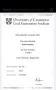 Cambridge certificate