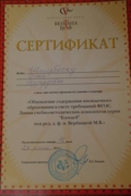 Сертификат участия в семинаре "Обновление содержания иноязычного образования в свете требований ФГОС"