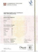 Кембриджский сертификат, подтверждение уровня владения английским B2