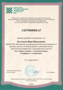 Сертификат участника Всероссийской конференции