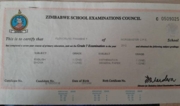Zimbabwe 7 year course Exam certificate