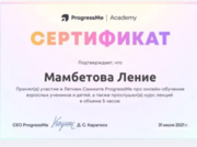 Сертификат о прохождение обучения онлайн технологиям