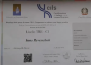 Международный сертификат CILS C1, университет г. Сиена (Италия)