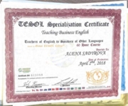 TESOL specialization certificate