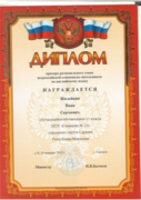 Диплом призёра регионального этапа всероссийской олимпиады школьников по английскому языку.