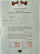 Международный сертификат JLPT N3