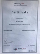 Сертификат об обучении английского как иностранного в Гастингсе (Великобритания)