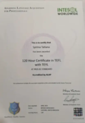 Сертификат TEFL (преподавание английского без использования русского языка)