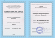 сертификат о присвоении квалификации «вожатый» (педагог-организатор)