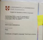 CELTA (Кембриджский сертификат - преподавание английского языка взрослым)