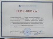 Сертификат ВШЭ 2018