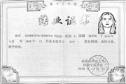 Сертификат стажирования Китай