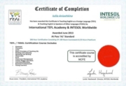 TEFL&INTESOL certificate