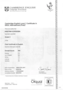 Сертификат FCE B2