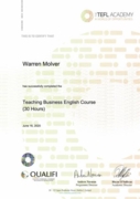 Сертификат. Teaching Business English