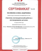 Сертификат "Система работы с неговорящими детьми"