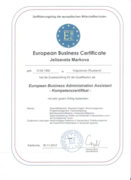 Сертификат об обучении в Европейской школе бизнеса