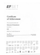 Сертификат. Языковой уровень после обучения в международной организации