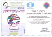 Победитель Всемирно-Юношеской олимпиады по классическим шахматам среди юношей до 16 лет в составе сборной России ??