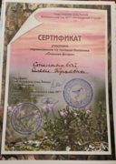 Сертификат участника соревнования по полевой ботанике "Осенняя флора"