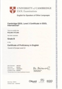 СPE certificate (proficiency in English)