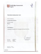 TKT Certificate