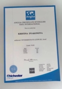 ANGLIA CERTIFICATE OF ENGLISH ESOL INTERNATIONAL