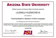 TESOL (Arizona State Univrsity) - дает право преподавать английский как иностранный в любой стране