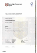 Сертификат TKT module 3