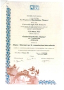 Сертификат. Оригинал диплома (на итальянском языке)
