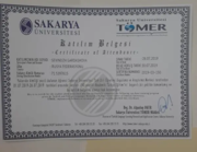 Сертификат университета Сакарьи