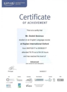 Сертификат Kaplan Oxford