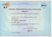 Диплом углубленного знания французского языка DALF C1