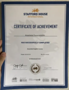 Сертификат о прохождении Essential English Course, уровень С1 (Advanced). San Francisco, USA, 2018.