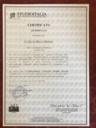 Диплом о прохождении преддипломной практики (6 месяцев) в Школе итальянского языка для иностранцев Studioitalia в г. Риме в Италии