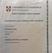 Certificate of Proficiency in English