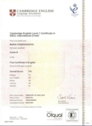 Cambridge Certificate FCE (First)