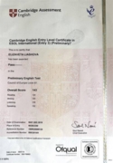 Сертификат (CAMBRIDGE ASSESSMENT PET B1)
