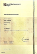 Cambridge Certificate in Teaching Test Module 1