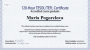 Tesol/Tefl Certificate