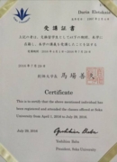 Сертификат об обучении по обмену в Soka University в Токио
