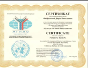 Сертификат МГИМО
