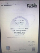 190 HOUR CERTIFICATE IN TESOL