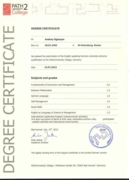 Degree Certificate P2UC (IUBH)