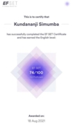 EF SET certificate