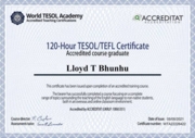 TEFL Certificate.